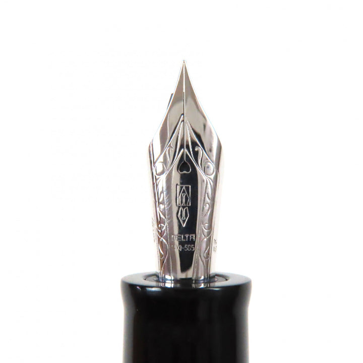 Excellent DELTA fountain pen Dolcevita Medium 33838 Orange Black Silver 14K mens
