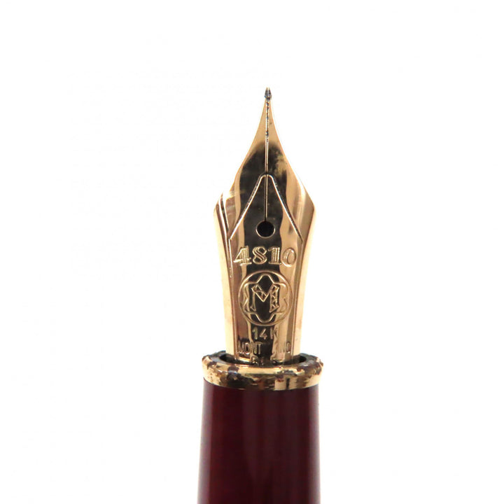 Very Good MONTBLANC fountain pen Meisterstck Classic white star Bordeaux gold 14K mens