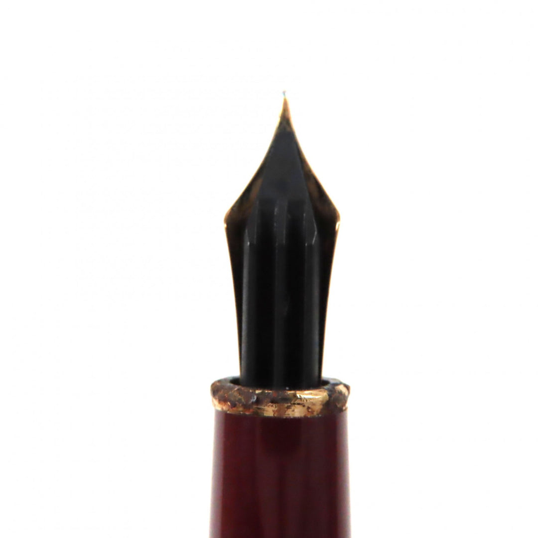 Very Good MONTBLANC fountain pen Meisterstck Classic white star Bordeaux gold 14K mens