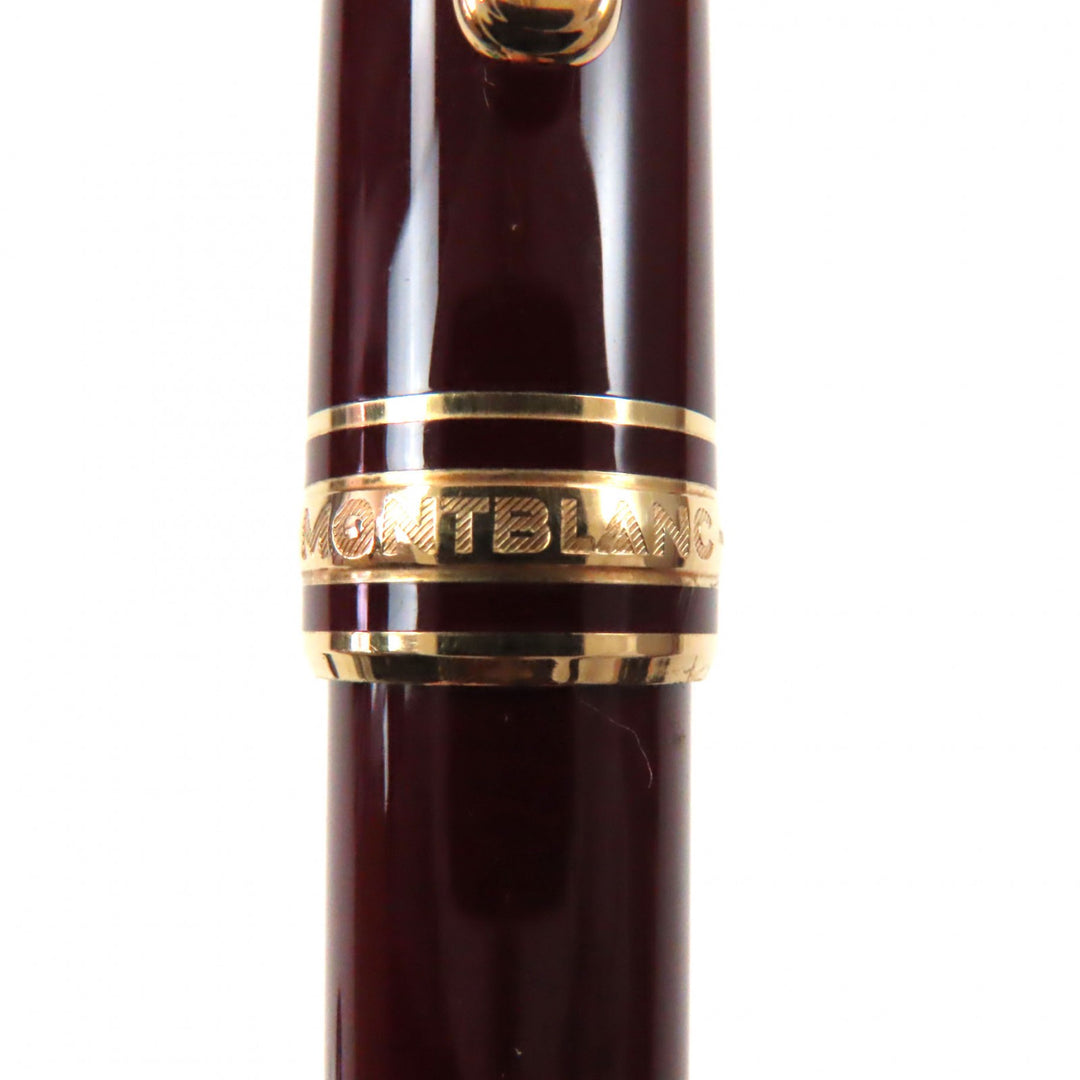 Very Good MONTBLANC fountain pen Meisterstck Classic white star Bordeaux gold 14K mens