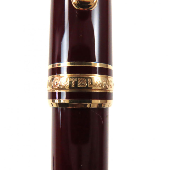 Very Good MONTBLANC fountain pen Meisterstck Classic white star Bordeaux gold 14K mens