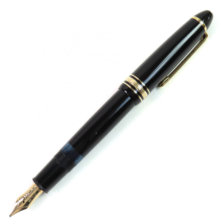 Very Good MONTBLANC fountain pen Meisterstck 146 white star Black gold 14K mens