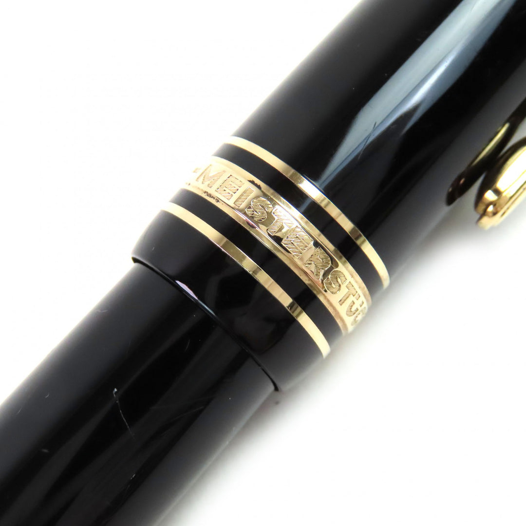 Very Good MONTBLANC fountain pen Meisterstck 146 white star Black gold 14K mens