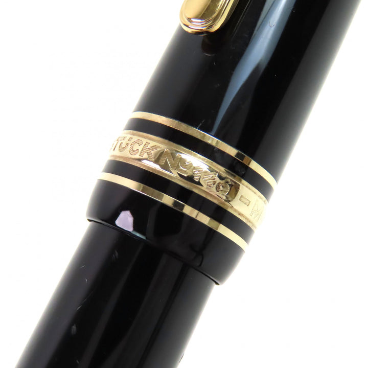 Very Good MONTBLANC fountain pen Meisterstck 146 white star Black gold 14K mens