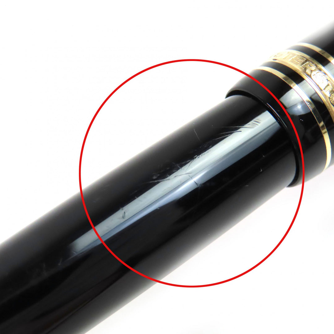 Very Good MONTBLANC fountain pen Meisterstck 146 white star Black gold 14K mens
