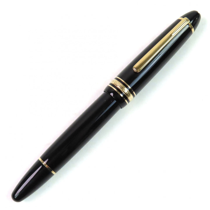 Very Good MONTBLANC fountain pen Meisterstck 146 white star Black gold 14K mens
