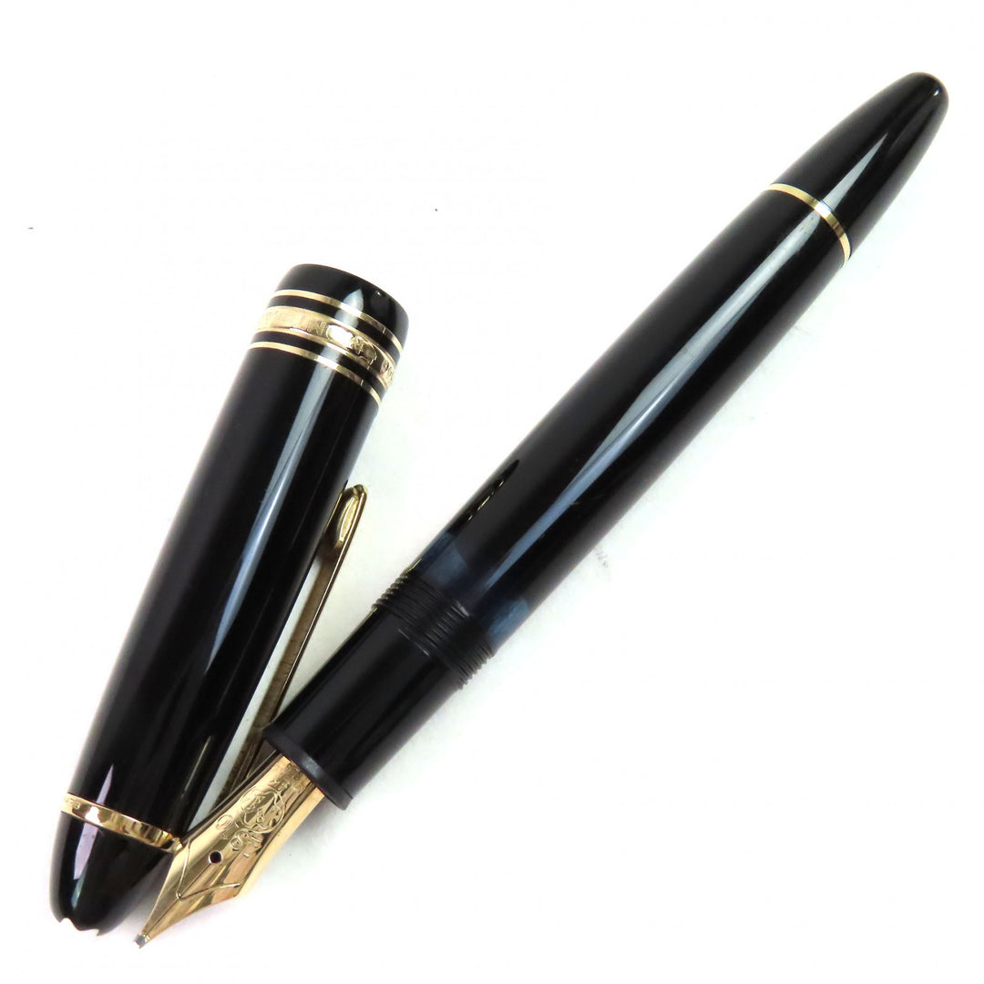 Very Good MONTBLANC fountain pen Meisterstck 146 white star Black gold 14K mens