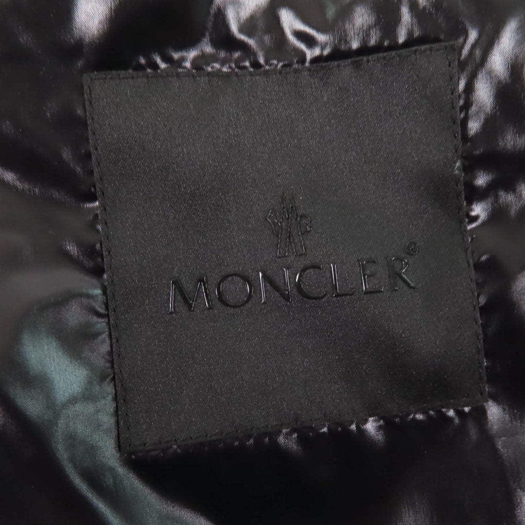 Excellent MONCLER Down jacket CERCES Logo patch with hood and front logo black