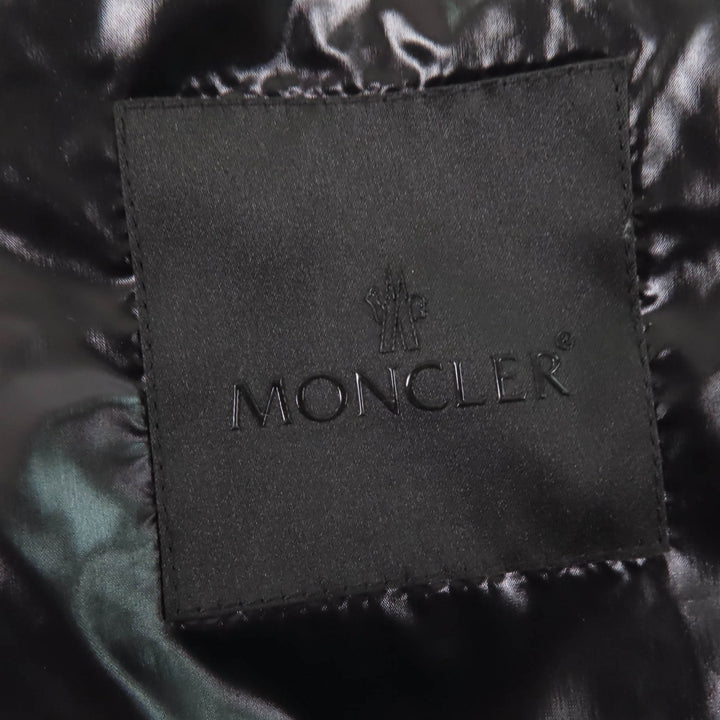 Excellent MONCLER Down jacket CERCES Logo patch with hood and front logo black