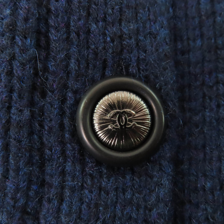 Excellent CHANEL coat GABRIELLE COCO Navy cashmere Women 38 17B P57290K07490