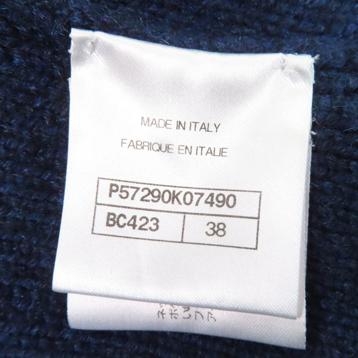 Excellent CHANEL coat GABRIELLE COCO Navy cashmere Women 38 17B P57290K07490