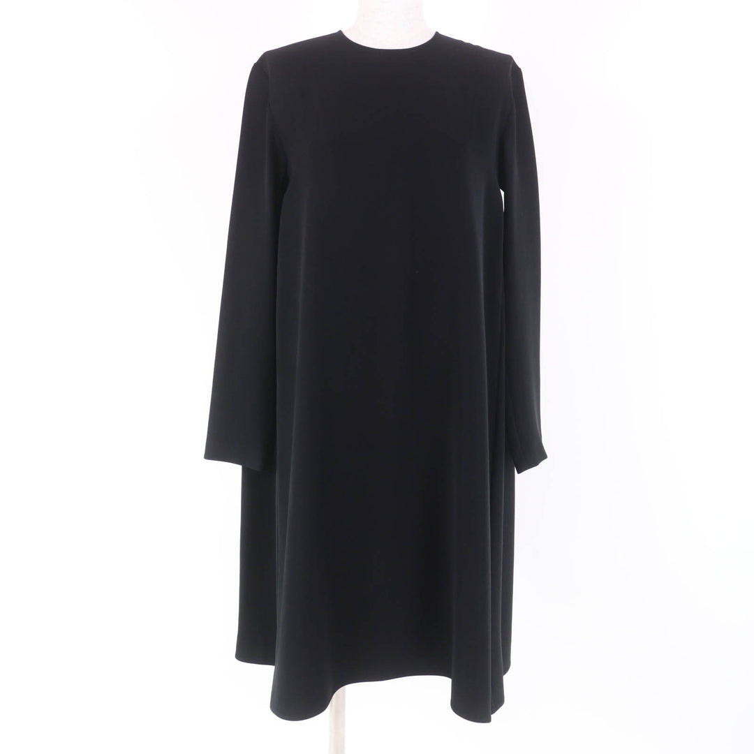 Great YOKO CHAN one piece Long sleeve flare black polyester Women 38 YCD-620-662