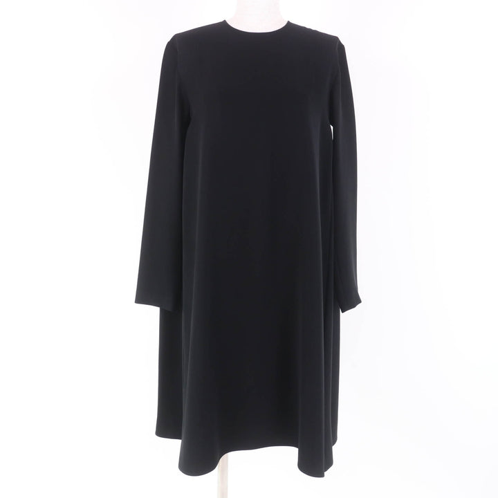 Great YOKO CHAN one piece Long sleeve flare black polyester Women 38 YCD-620-662