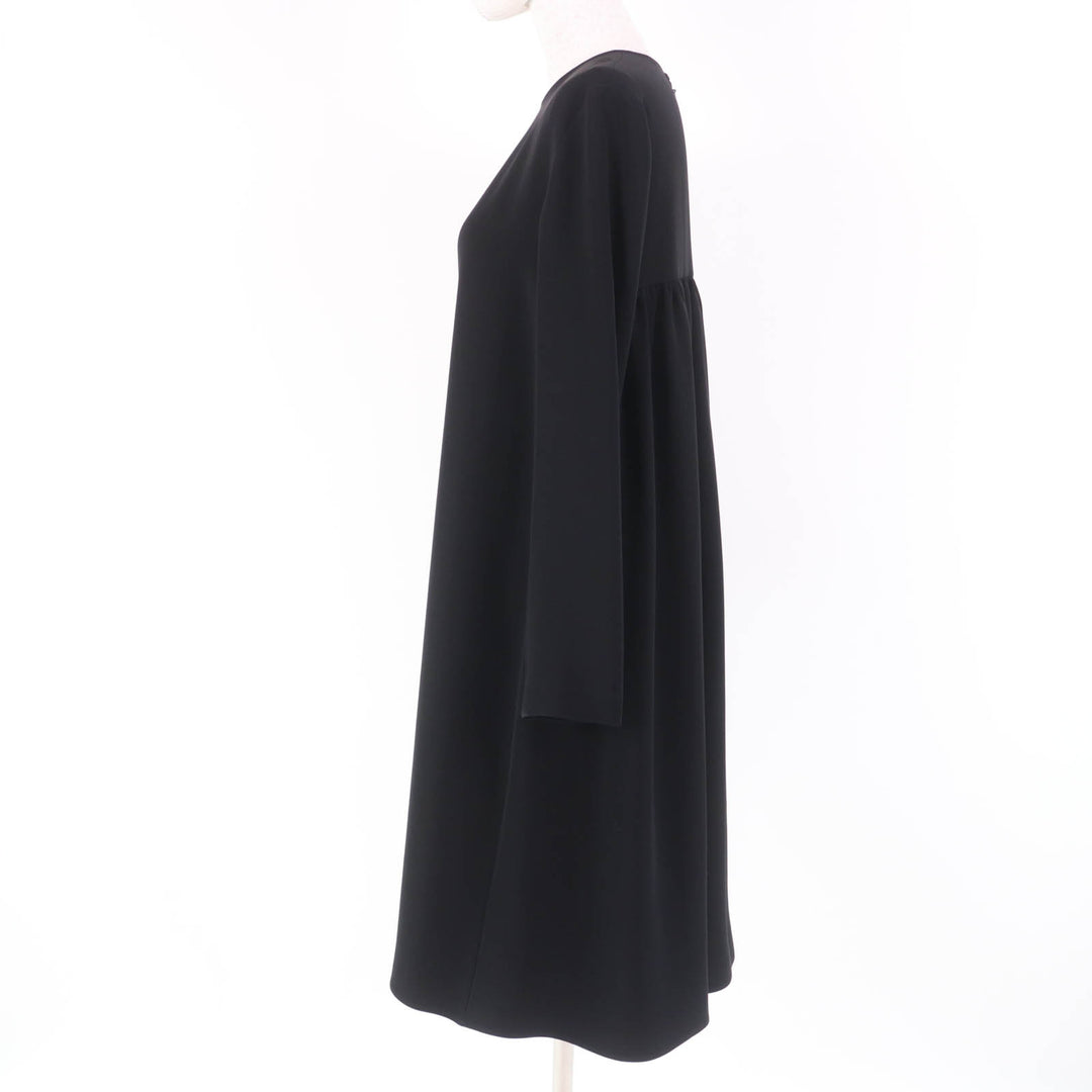 Great YOKO CHAN one piece Long sleeve flare black polyester Women 38 YCD-620-662