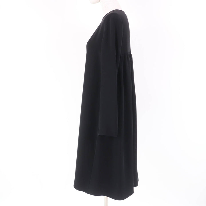 Great YOKO CHAN one piece Long sleeve flare black polyester Women 38 YCD-620-662