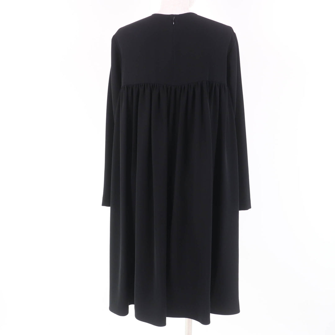 Great YOKO CHAN one piece Long sleeve flare black polyester Women 38 YCD-620-662