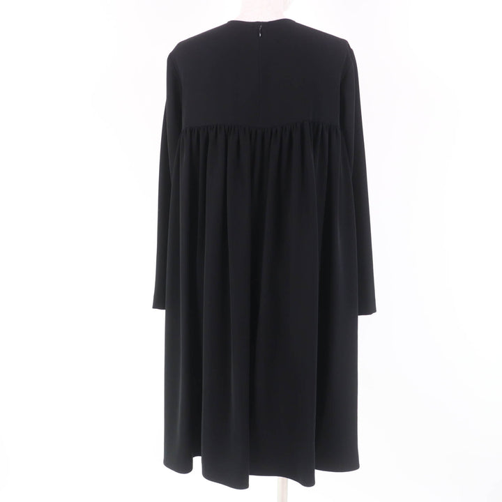 Great YOKO CHAN one piece Long sleeve flare black polyester Women 38 YCD-620-662