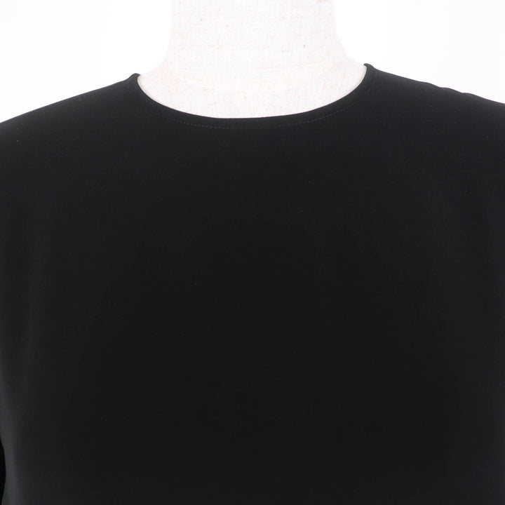 Great YOKO CHAN one piece Long sleeve flare black polyester Women 38 YCD-620-662