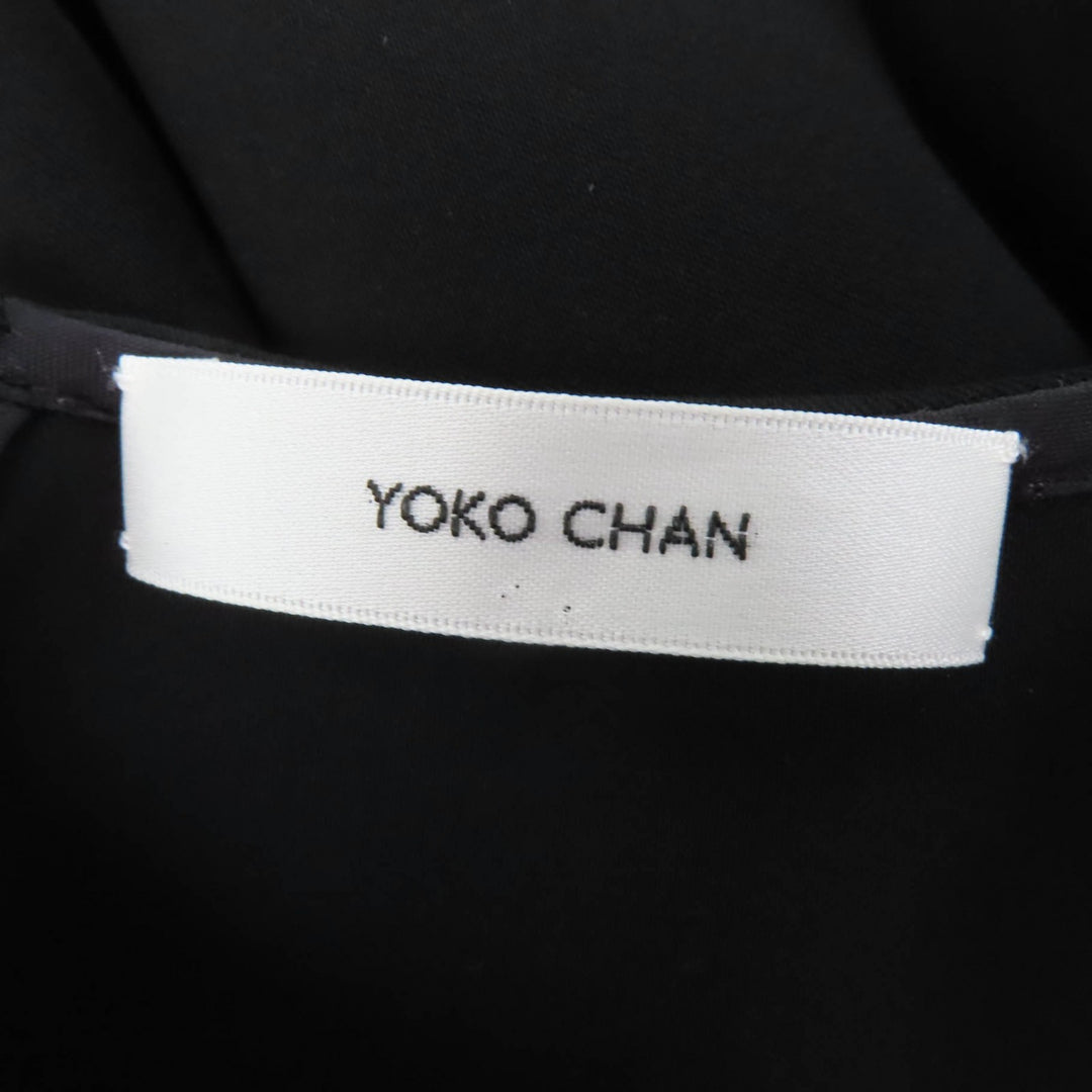 Great YOKO CHAN one piece Long sleeve flare black polyester Women 38 YCD-620-662
