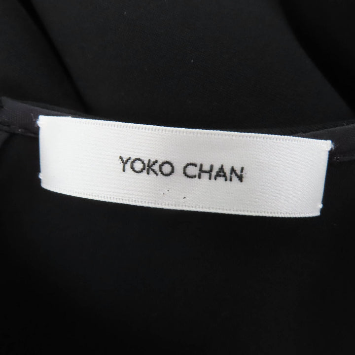 Great YOKO CHAN one piece Long sleeve flare black polyester Women 38 YCD-620-662