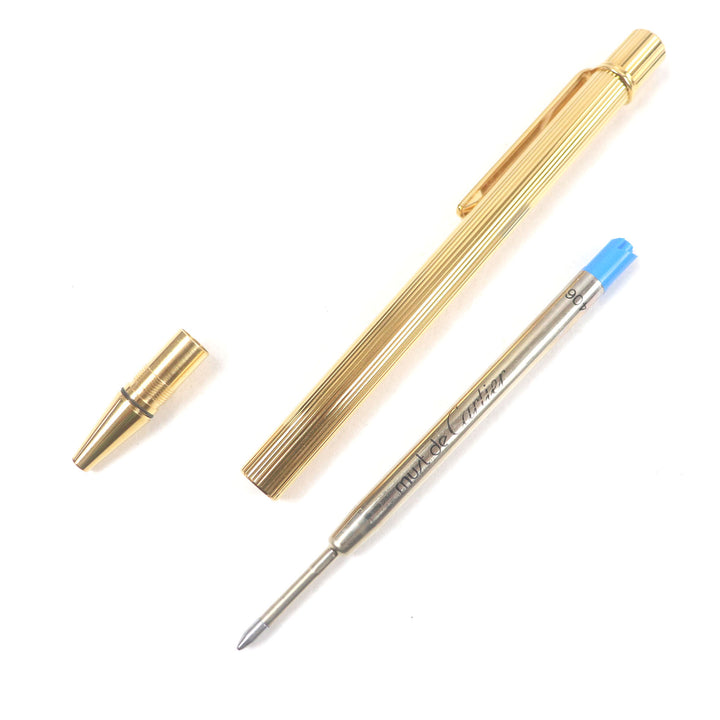 Excellent Cartier Ballpoint pen Must de Cartier Twisted Stripes gold mens