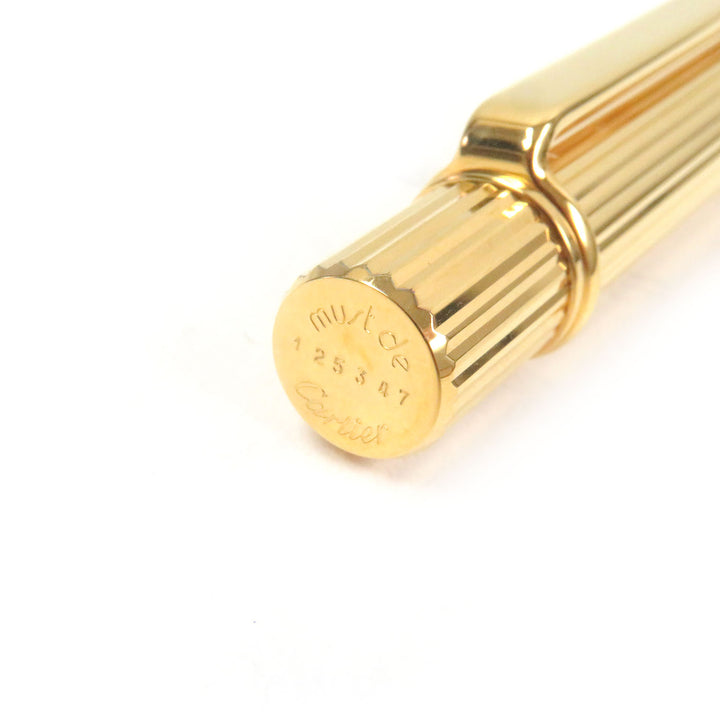Excellent Cartier Ballpoint pen Must de Cartier Twisted Stripes gold mens