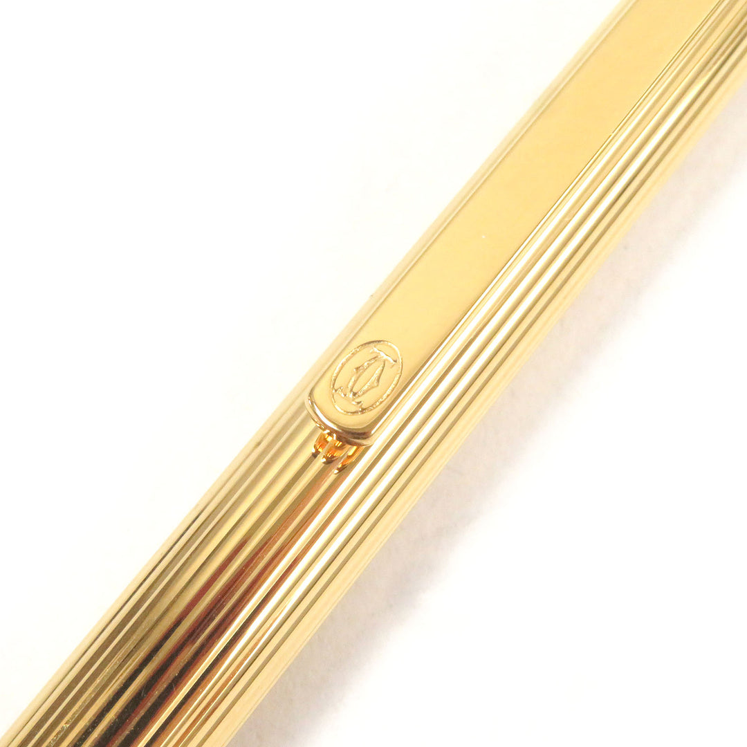 Excellent Cartier Ballpoint pen Must de Cartier Twisted Stripes gold mens