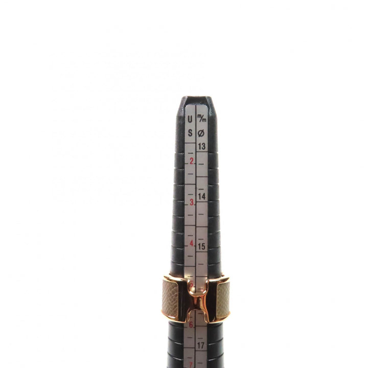 Excellent HERMES Ring Olympe GM H design Etoupe Pink Gold Women XS