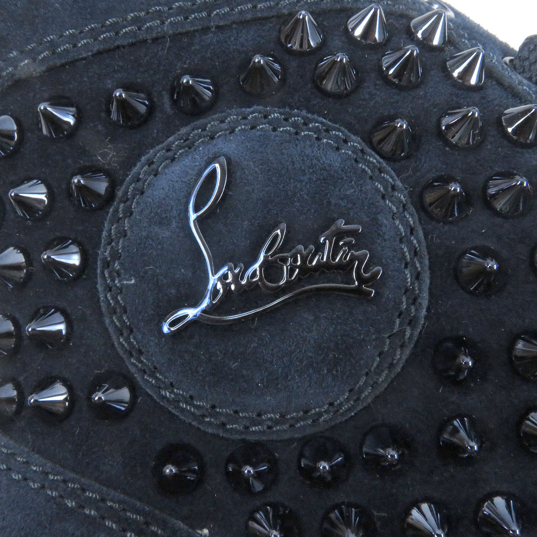 Pristine Christian Louboutin High cut sneakers LOUIS FLAT Navy Suede leather