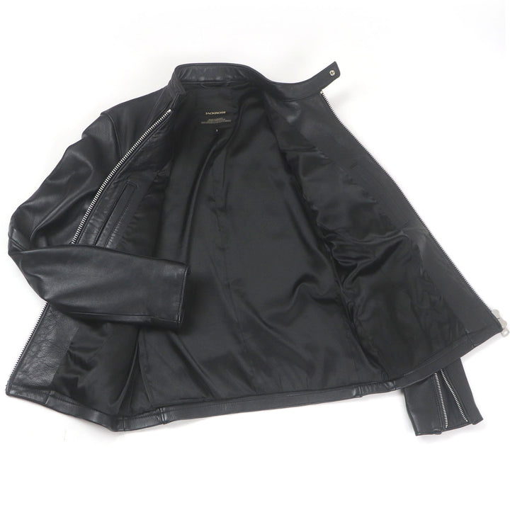 Excellent JACK ROSE Leather jacket Single stand collar black Sheep leather mens