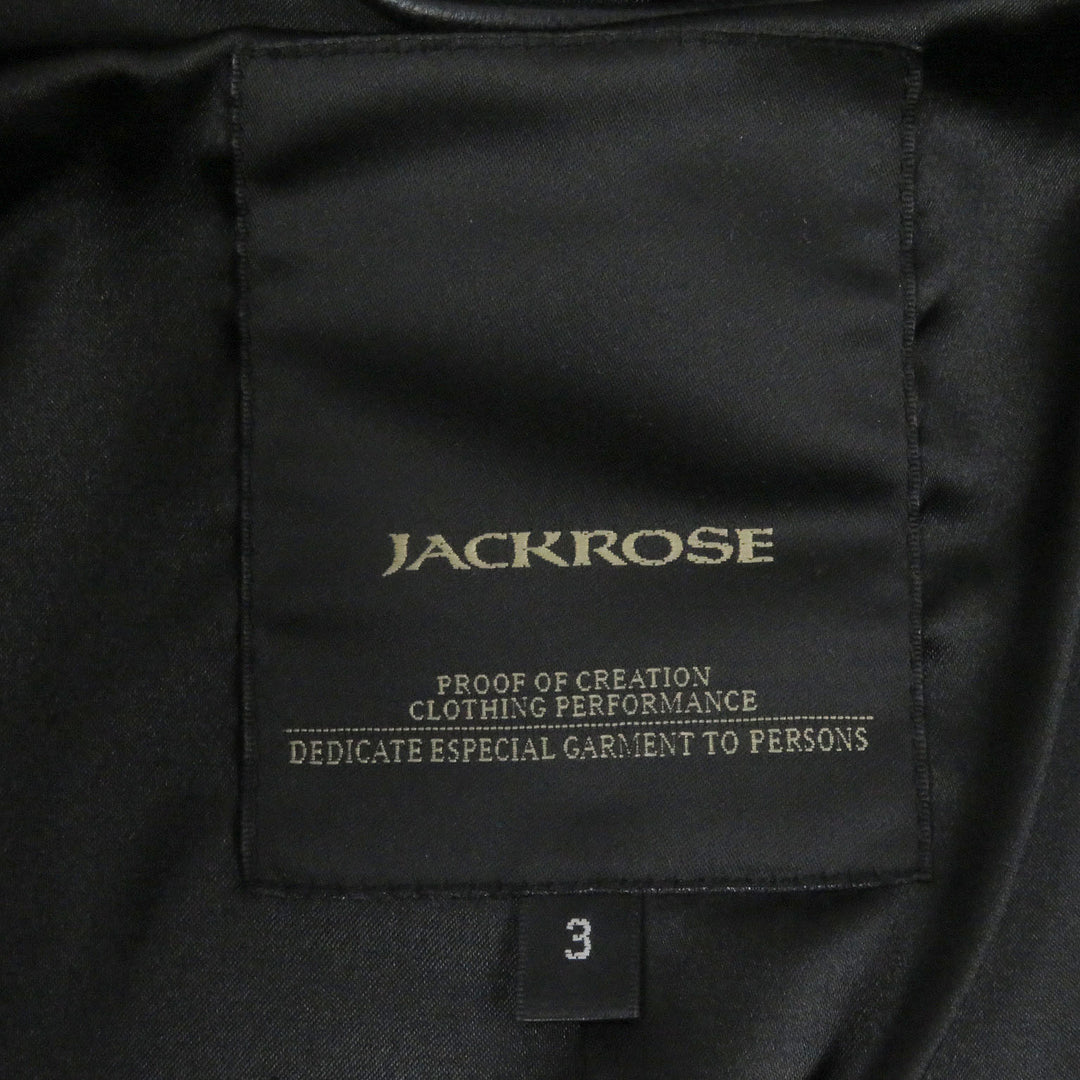 Excellent JACK ROSE Leather jacket Single stand collar black Sheep leather mens