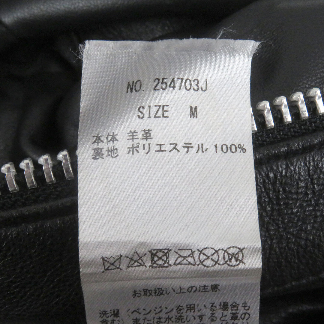 Excellent JACK ROSE Leather jacket Single stand collar black Sheep leather mens