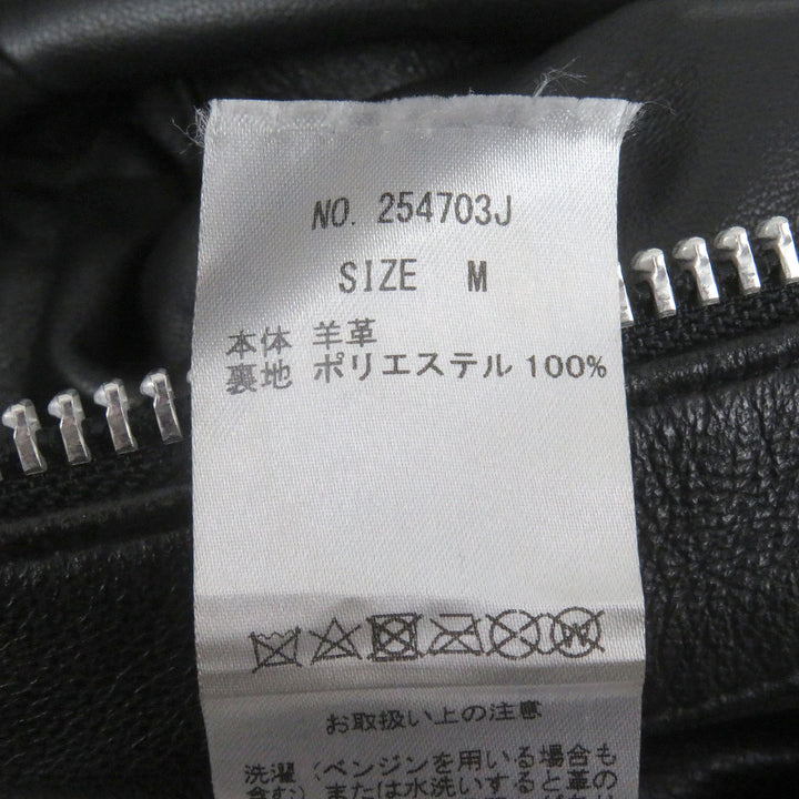 Excellent JACK ROSE Leather jacket Single stand collar black Sheep leather mens