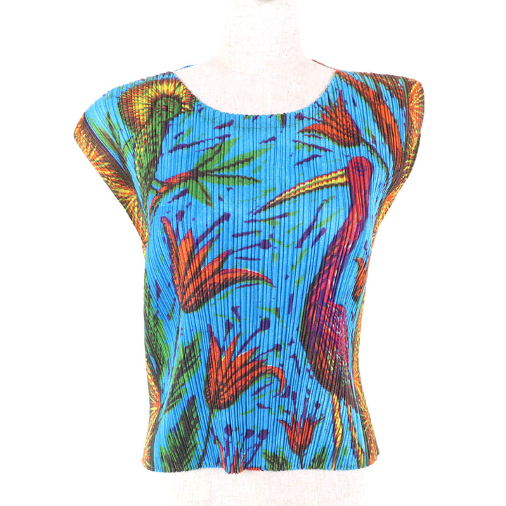 Excellent PLEATS PLEASE T-shirt Rare sleeveless top Multi polyester Women 3
