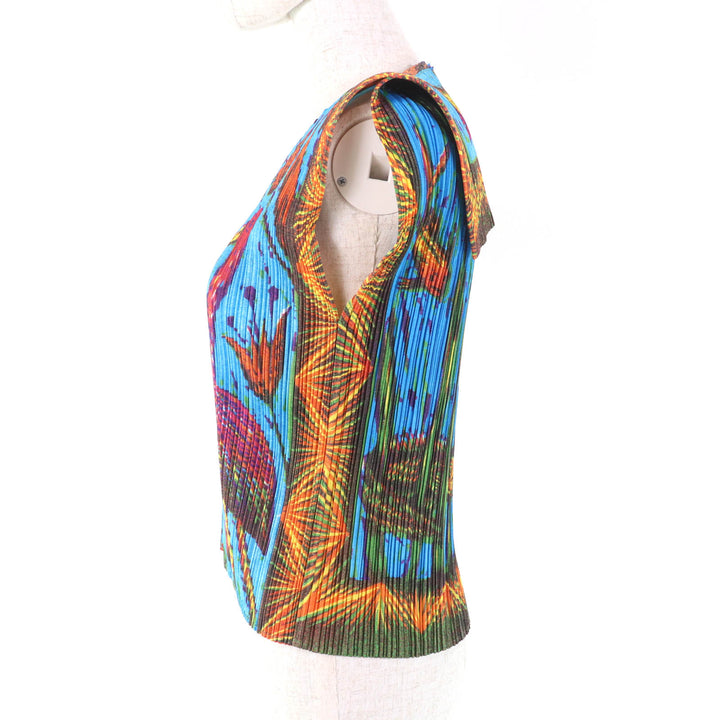 Excellent PLEATS PLEASE T-shirt Rare sleeveless top Multi polyester Women 3