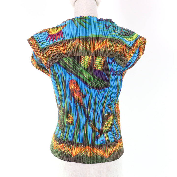 Excellent PLEATS PLEASE T-shirt Rare sleeveless top Multi polyester Women 3