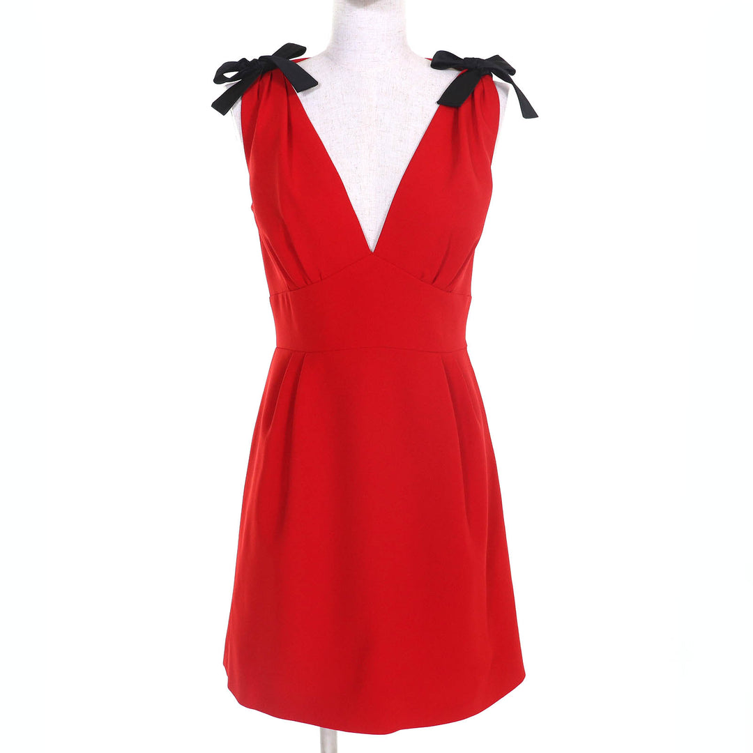 Very Good MIUMIU one piece cady dress Red Triacetate Women 38 MF2364 4KT
