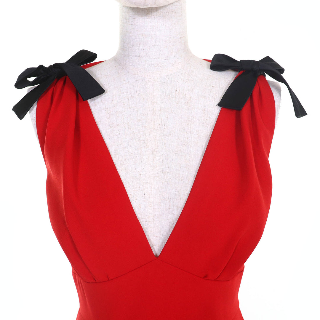 Very Good MIUMIU one piece cady dress Red Triacetate Women 38 MF2364 4KT
