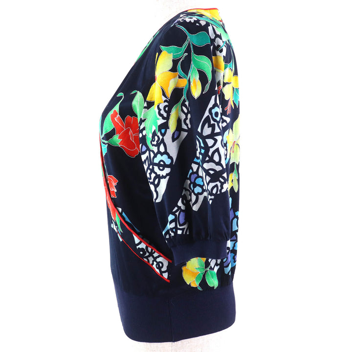 Great LEONARD FASHION T-shirt Floral print cache-coeur design V-neck