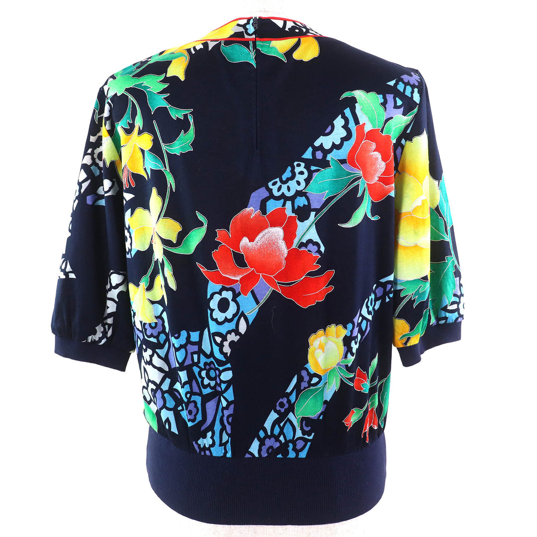 Great LEONARD FASHION T-shirt Floral print cache-coeur design V-neck