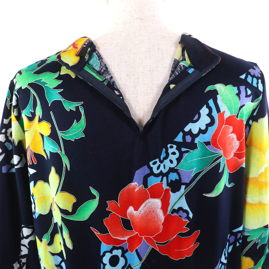 Great LEONARD FASHION T-shirt Floral print cache-coeur design V-neck