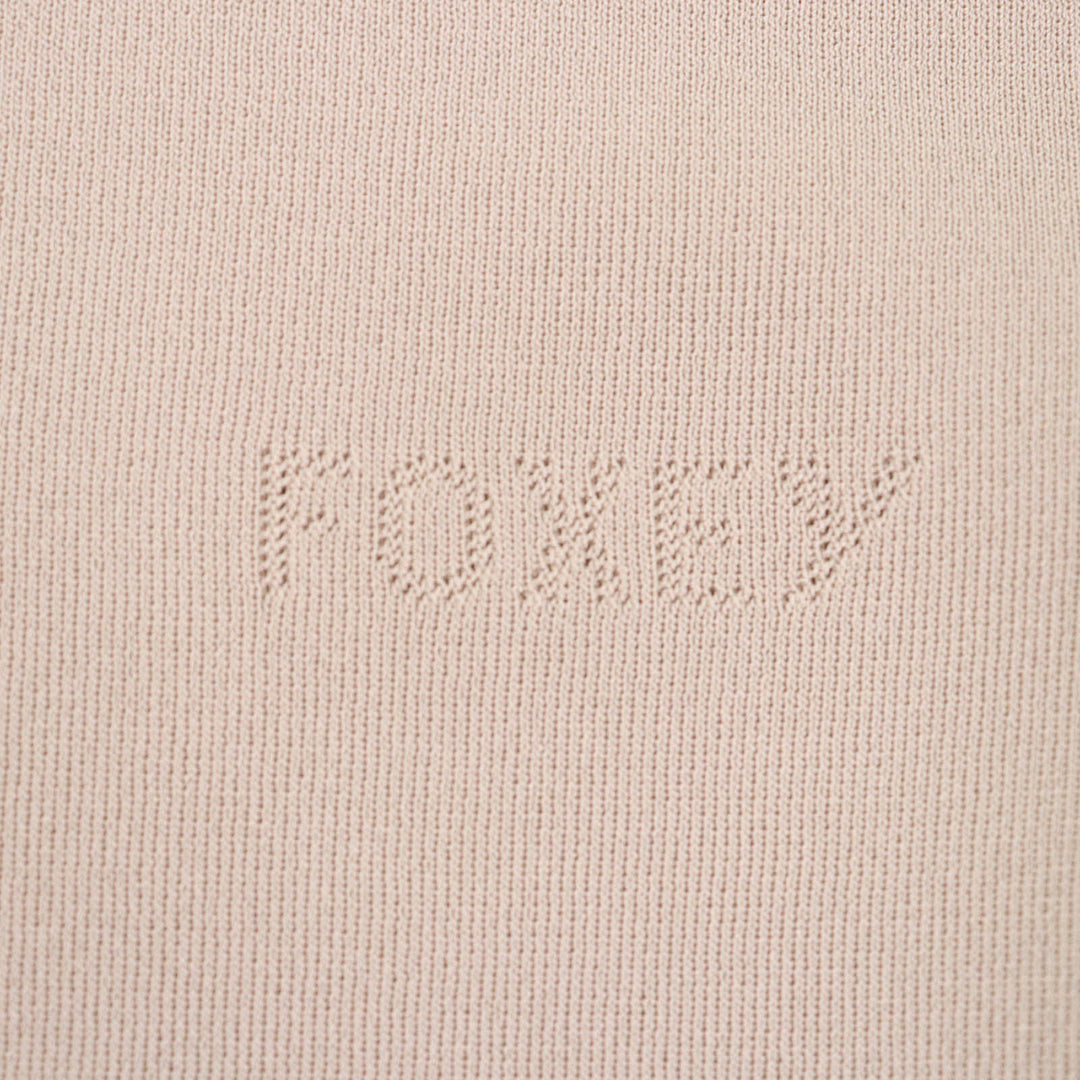 Excellent FOXEY knit Summer Delight Logo Crew neck Sleeveless beige Rayon Women
