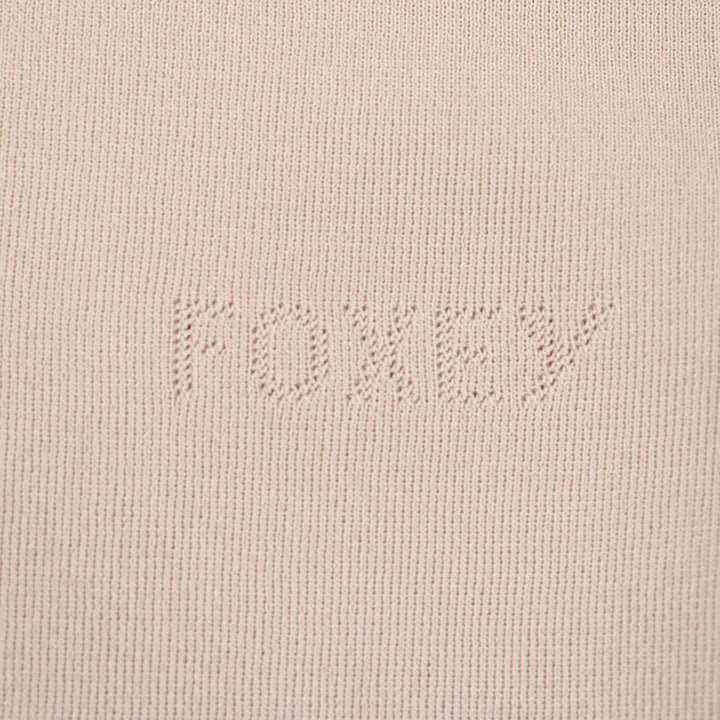 Excellent FOXEY knit Summer Delight Logo Crew neck Sleeveless beige Rayon Women