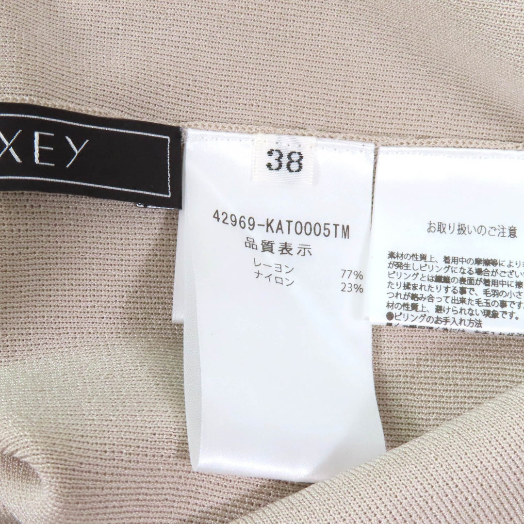 Excellent FOXEY knit Summer Delight Logo Crew neck Sleeveless beige Rayon Women