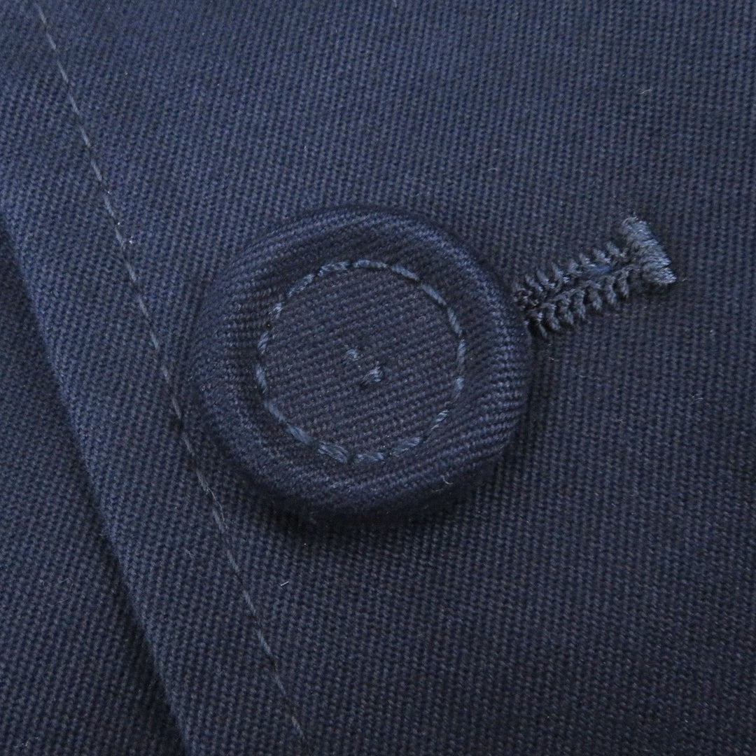DIOR Logo embroidered balmacaan coat Navy cotton mens 48 513C350A6471