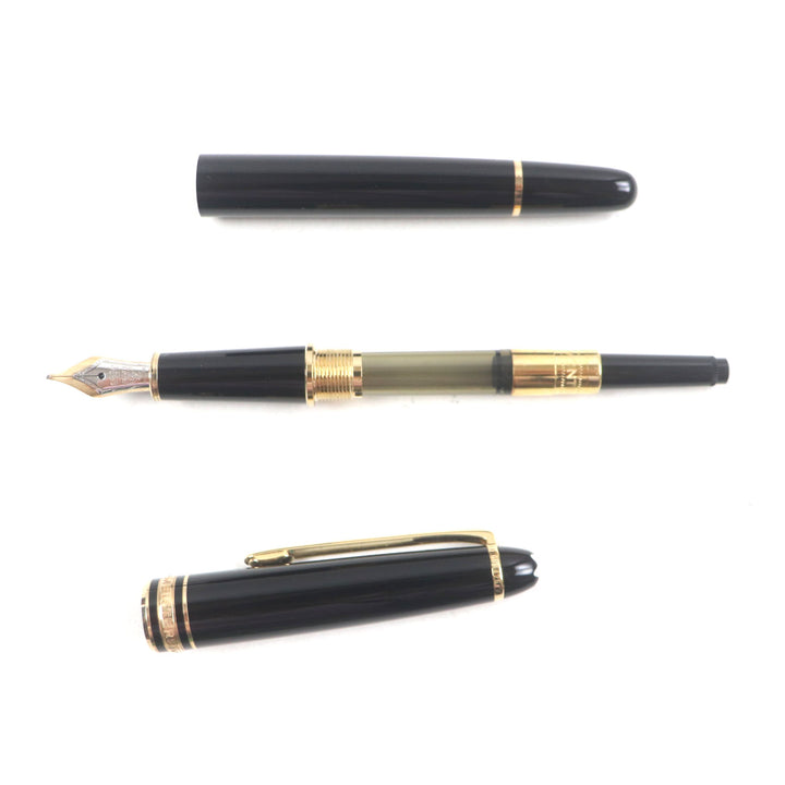 Great MONTBLANC fountain pen Meisterstck Classic Dual Use Black gold 14K mens