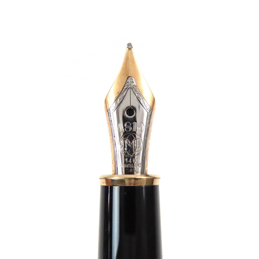Great MONTBLANC fountain pen Meisterstck Classic Dual Use Black gold 14K mens