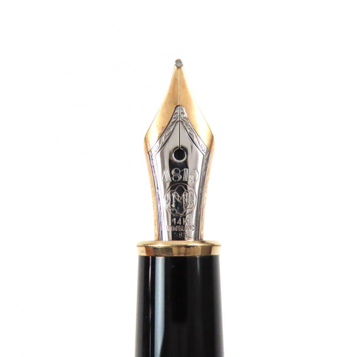 Great MONTBLANC fountain pen Meisterstck Classic Dual Use Black gold 14K mens