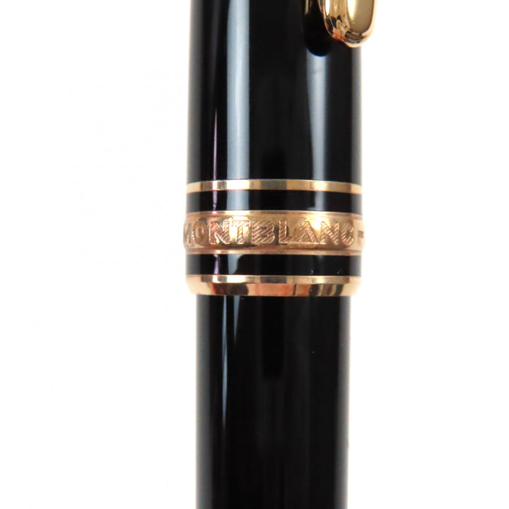 Great MONTBLANC fountain pen Meisterstck Classic Dual Use Black gold 14K mens