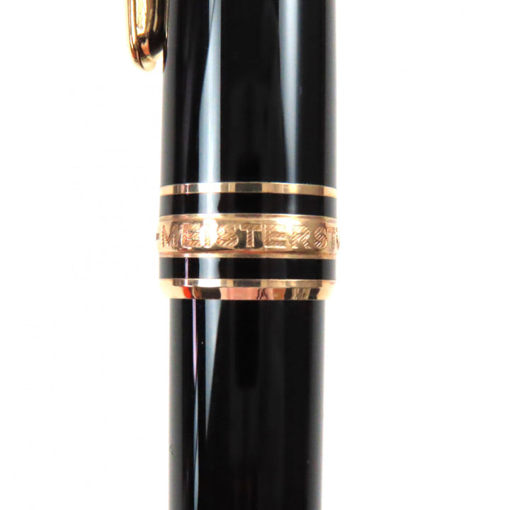 Great MONTBLANC fountain pen Meisterstck Classic Dual Use Black gold 14K mens